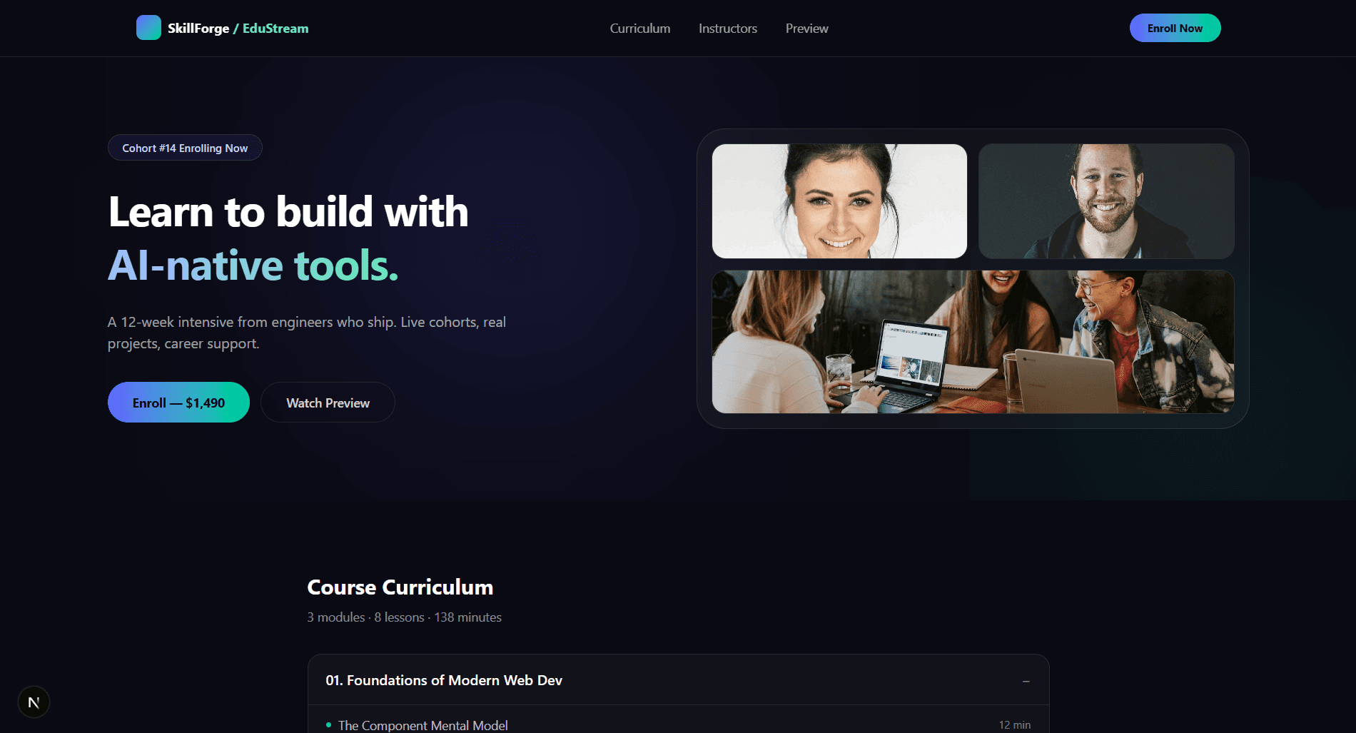 EduStream template preview