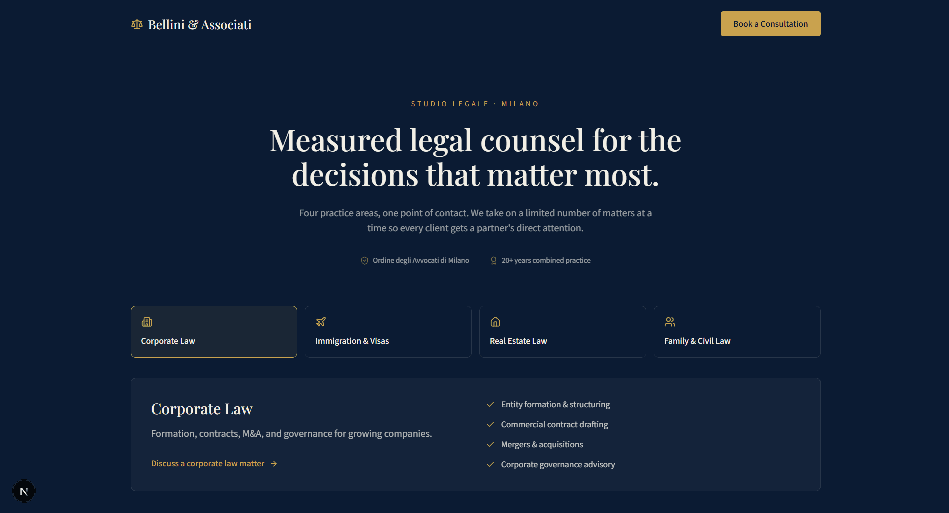 Bellini & Associati template preview