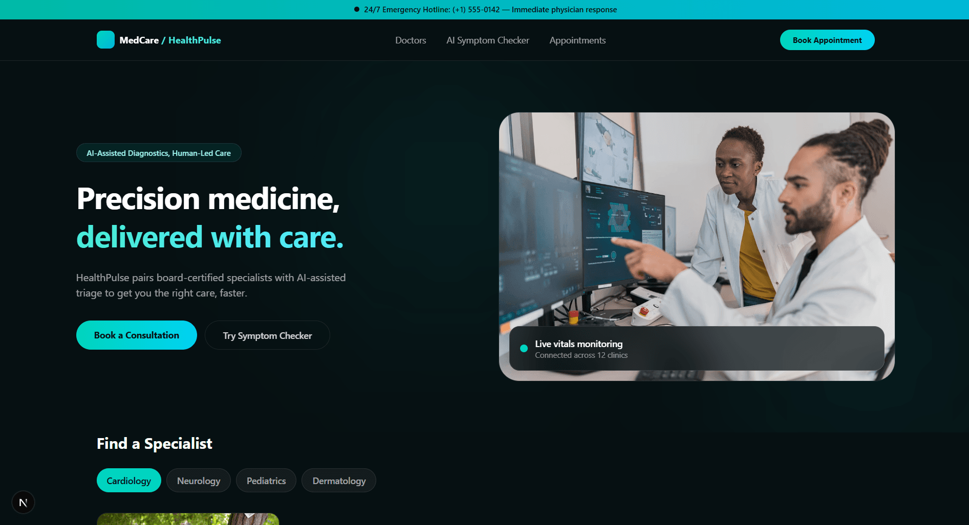 HealthPulse template preview